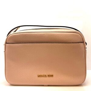 Michael Kors Jet Set Small Leather Camera Crossbody Bag Powder Blush